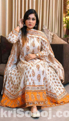 রেডিমেট কটন গ্রাউন থ্রি পিস